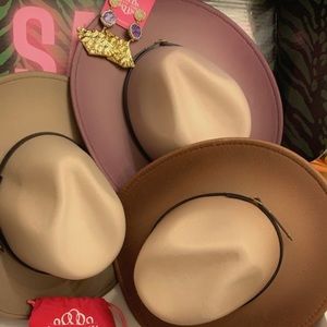 Sassy Jones fedora x3 with Tizani dangles